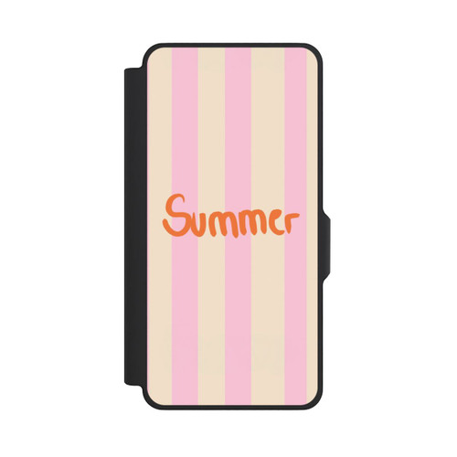 Samsung Galaxy S26+ NIVOflip Summer- Rosa und Orange Streifen Hintergrund