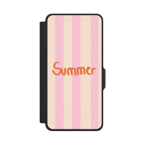 Samsung Galaxy S26+ NIVOflip Summer- Rosa und Orange Streifen Hintergrund