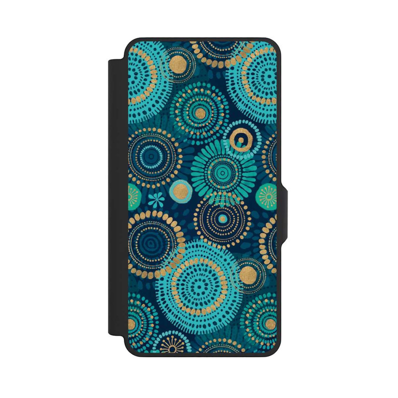 Galaxy S26+ NIVOflip Blockprint India Teal Gold