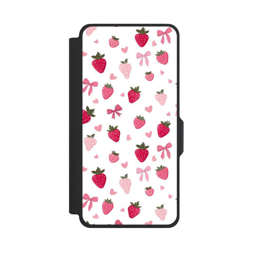 Samsung Galaxy S26+ NIVOflip Erdbeer Herz Schleifen Muster Pink