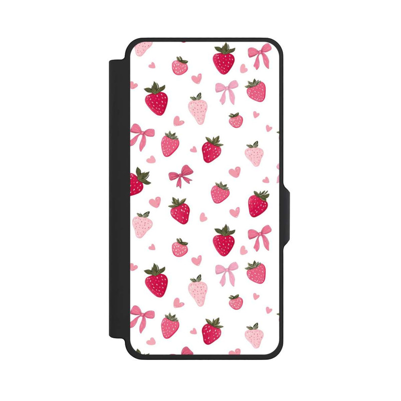 Galaxy S26+ NIVOflip Erdbeer Herz Schleifen Muster Pink
