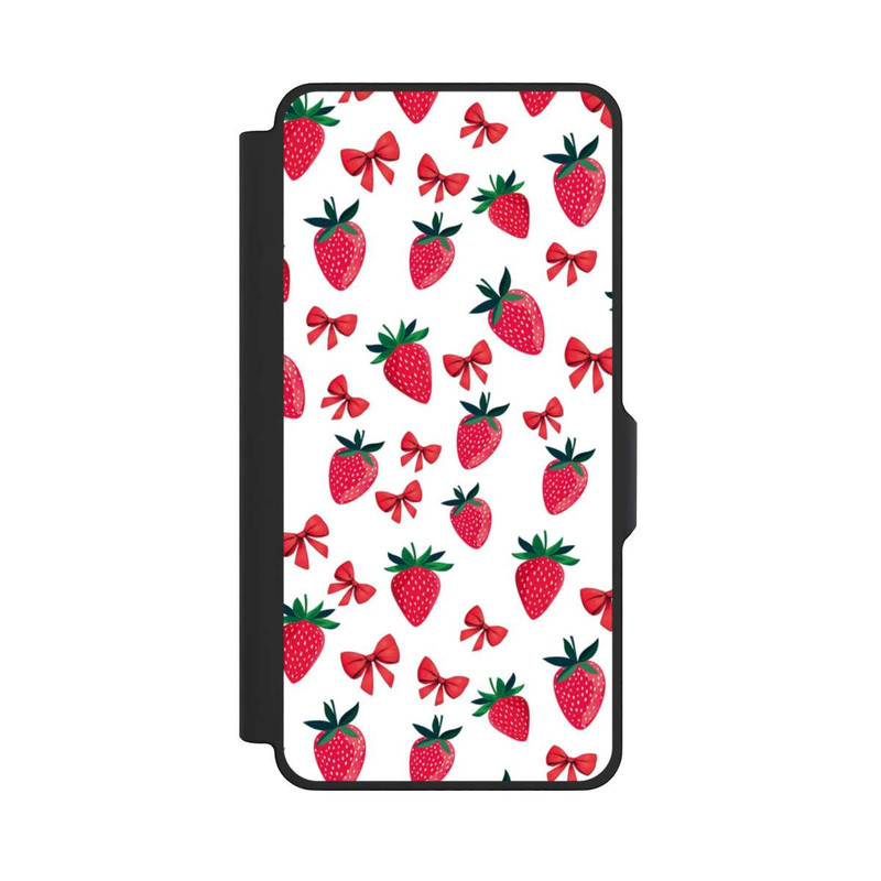 Galaxy S26+ NIVOflip Strawberry Ribbon Pattern Red