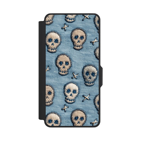 Samsung Galaxy S26+ NIVOflip Skulls on Jeans Pattern