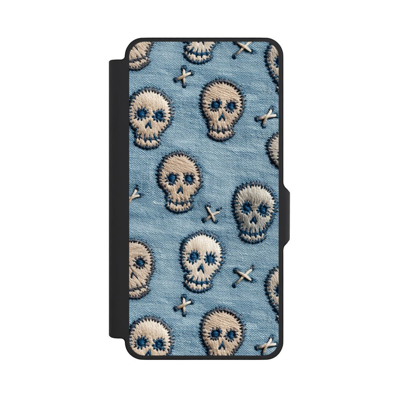 Galaxy S26+ NIVOflip Skulls on Jeans Pattern