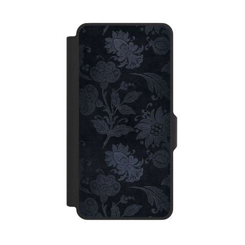 Samsung Galaxy S26+ NIVOflip  Silberne Blumen auf Samt