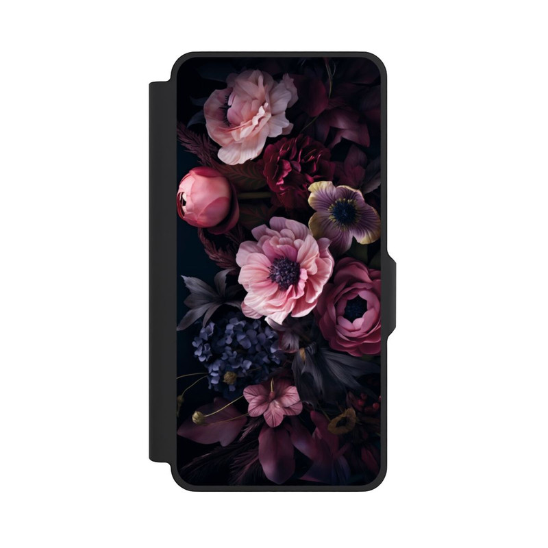 Galaxy S26+ NIVOflip Rosa Blumenbild mit Pfingstrosen auf dunklem Hintergrund Mit KI
