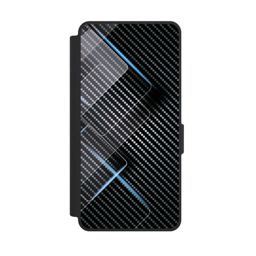Samsung Galaxy S26 Ultra NIVOflip Blaue Linien auf Karbon
