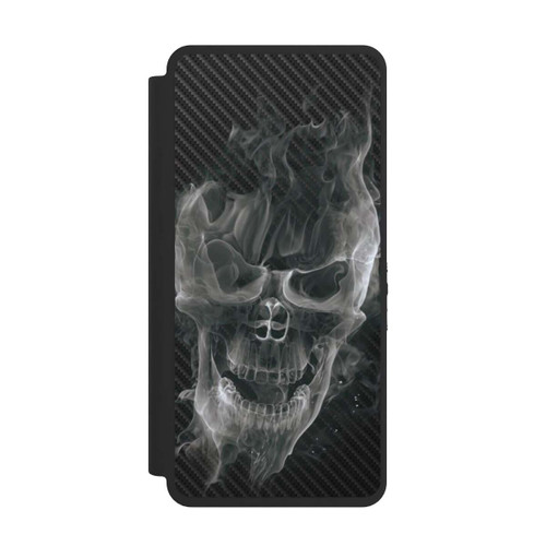 Samsung Galaxy S26 Ultra NIVOflip rauchender Totenkopf Carbon