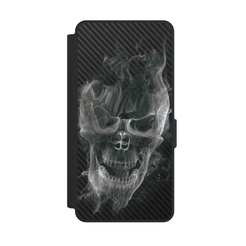 Galaxy S26 Ultra NIVOflip rauchender Totenkopf Carbon