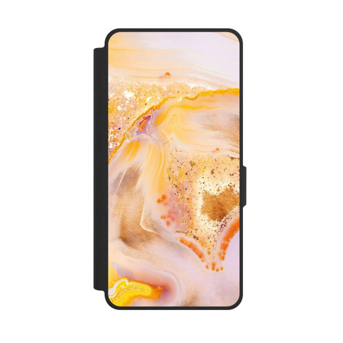 Samsung Galaxy S26 Ultra NIVOflip Orangefarbener Glitzer Marmorlook