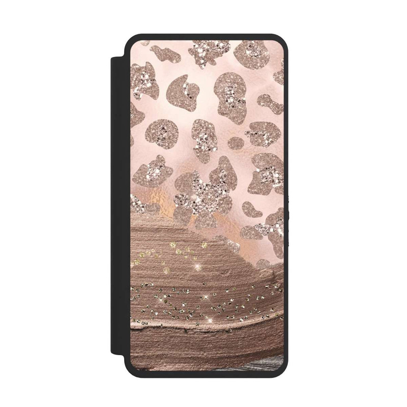Galaxy S26 Ultra NIVOflip Silberner Leoparden Glitzerlook