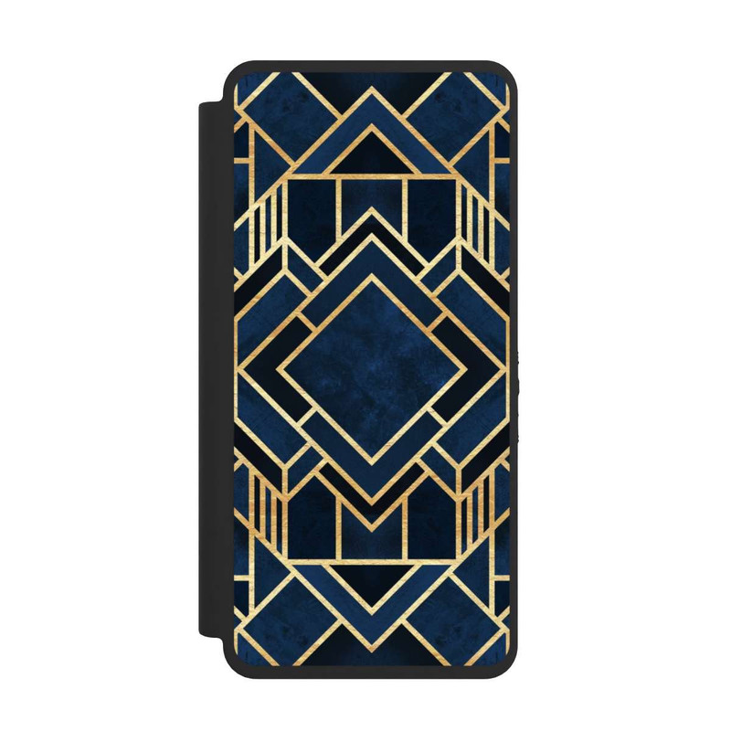 Galaxy S26 Ultra NIVOflip Kunst Deko Blau Golddruck