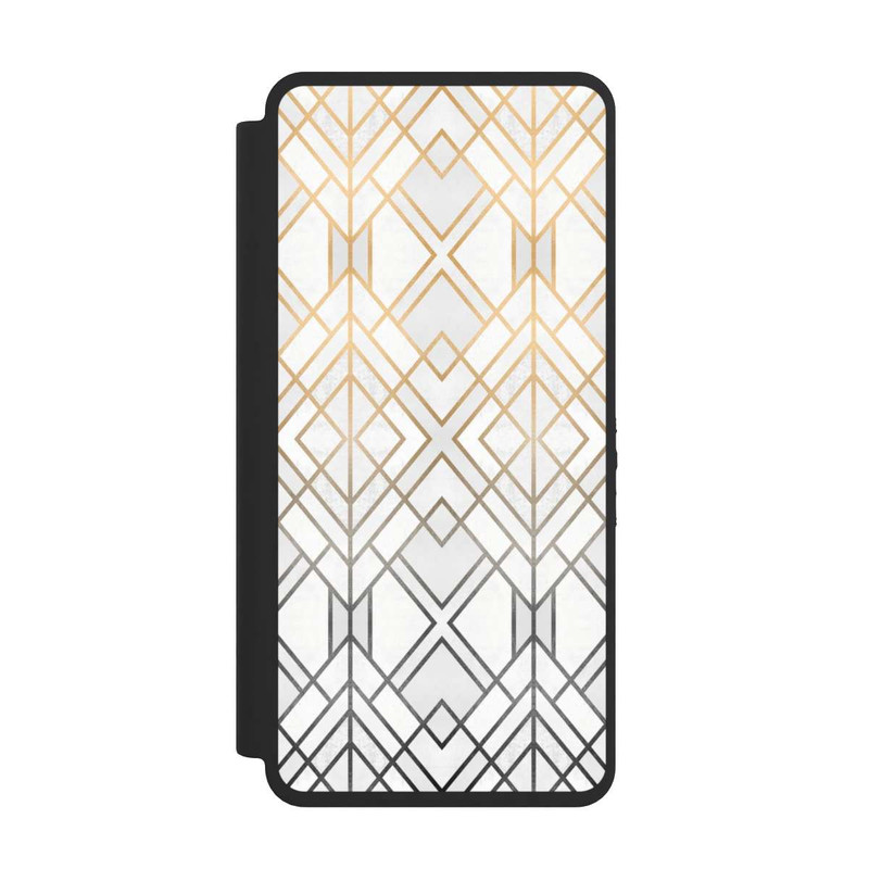 Galaxy S26 Ultra NIVOflip Gold und Grauer Geo Golddruck