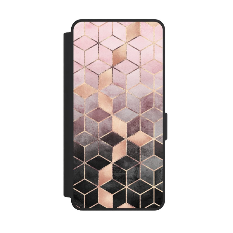Galaxy S26 Ultra NIVOflip Pink-grauer Farbverlauf Würfel Druck