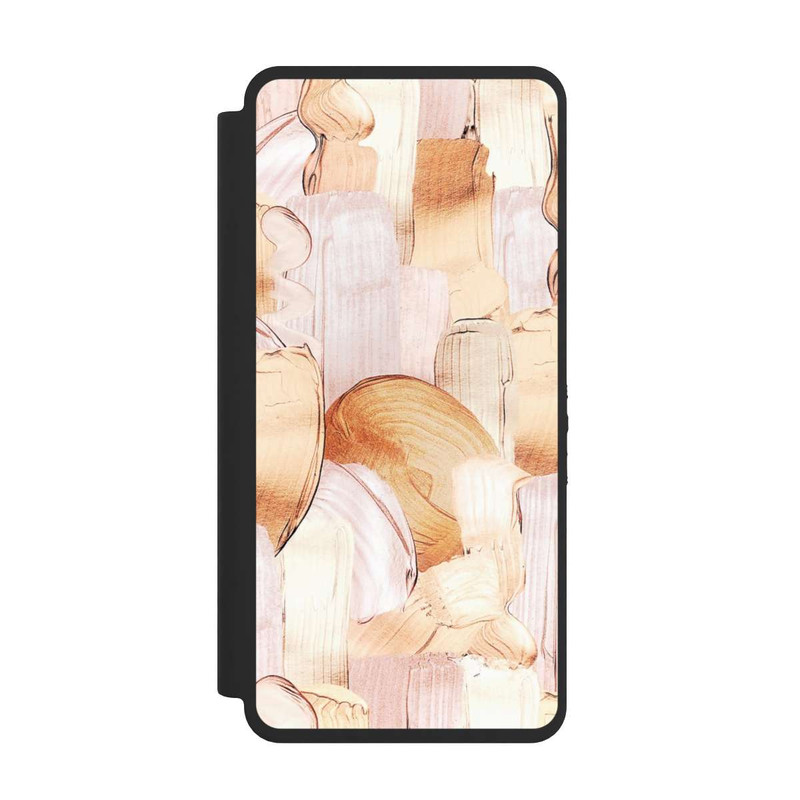 Galaxy S26 Ultra NIVOflip Weiß/Gold Pinsel Muster