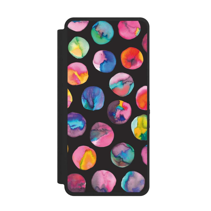 Galaxy S26 Ultra NIVOflip Bunte Tintenmurmeln Punkte Schwarz