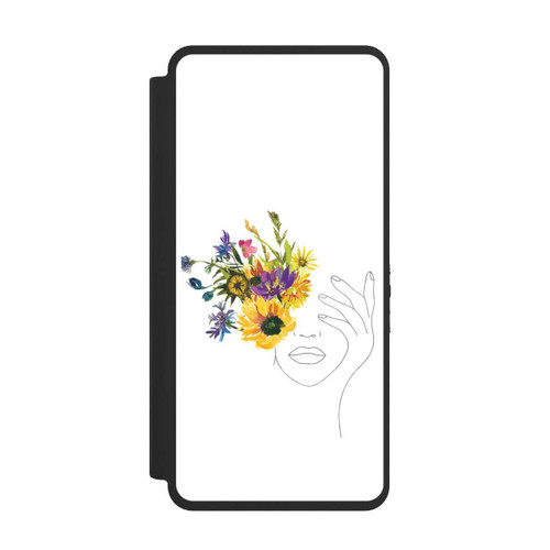 Samsung Galaxy S26 Ultra NIVOflip Line Art Frau Sonnenblumen