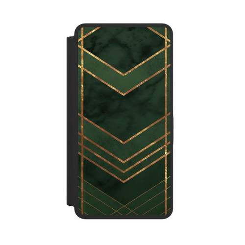 Samsung Galaxy S26 Ultra NIVOflip Dark Green Pattern Golden Stripes