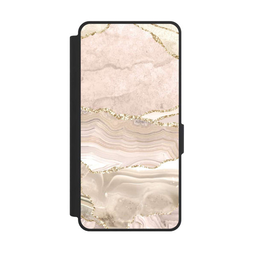 Samsung Galaxy S26 Ultra NIVOflip Marmor rosa-goldene Streifen