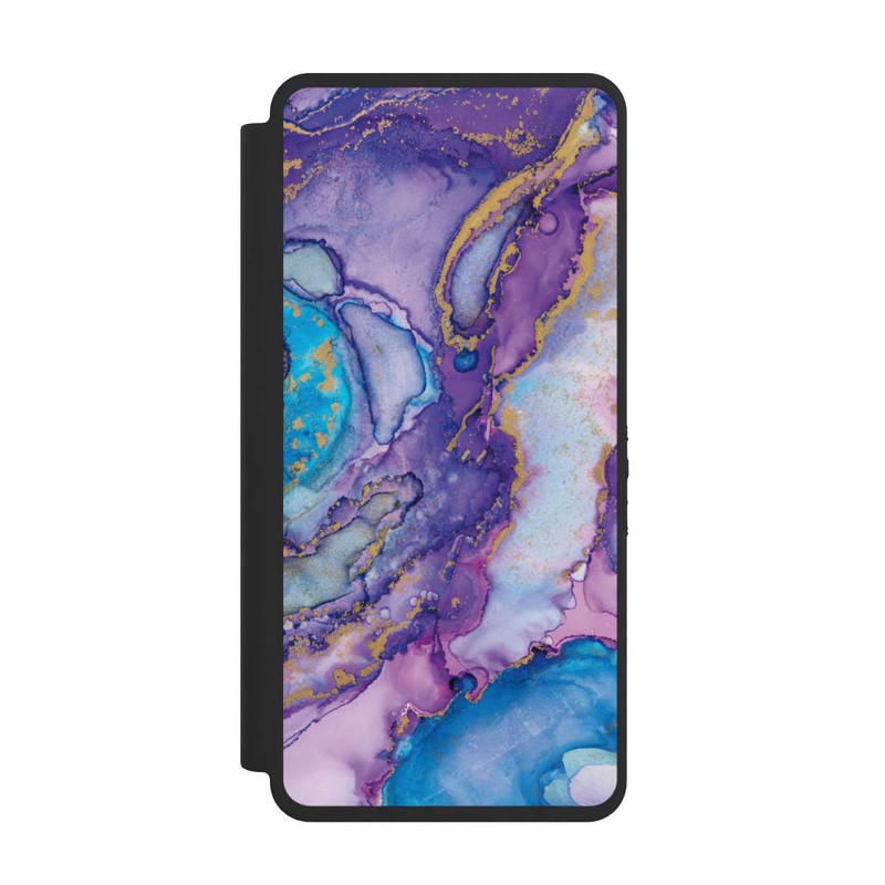 Galaxy S26 Ultra NIVOflip Encre tourbillonnante violette et bleue