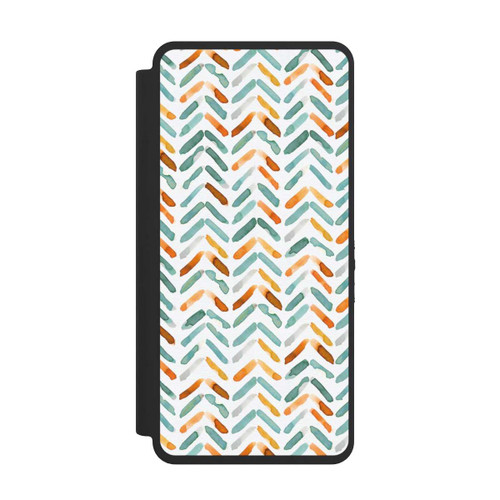 Samsung Galaxy S26 Ultra NIVOflip Elegantes Herbstchevron Blau Orange