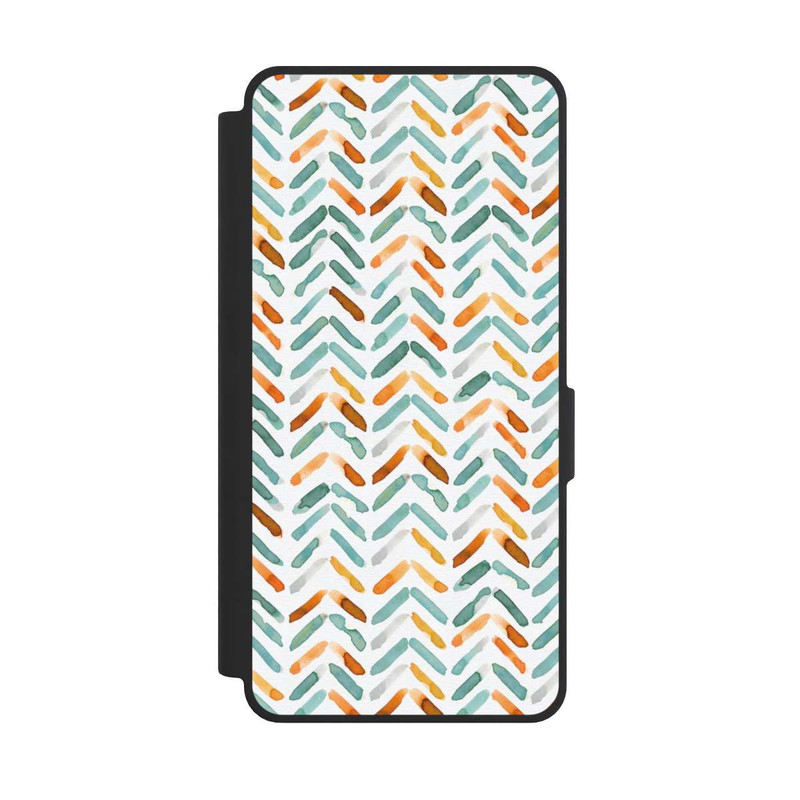 Galaxy S26 Ultra NIVOflip Élégant Automne Chevron Bleu Orange