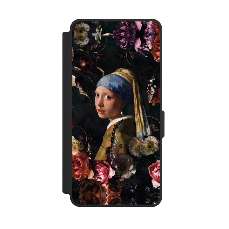 Galaxy S26 Ultra NIVOflip Mädchen mit Perlenohrringen und Rosen