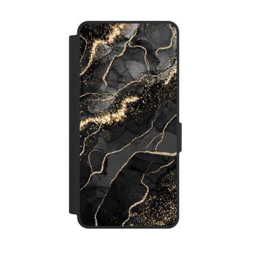 Samsung Galaxy S26 Ultra NIVOflip Look Spirales de Marbre Sombre &amp; Or