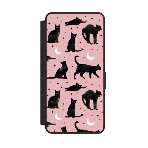 Samsung Galaxy S26 Ultra NIVOflip Katzen und Mond auf Rosa
