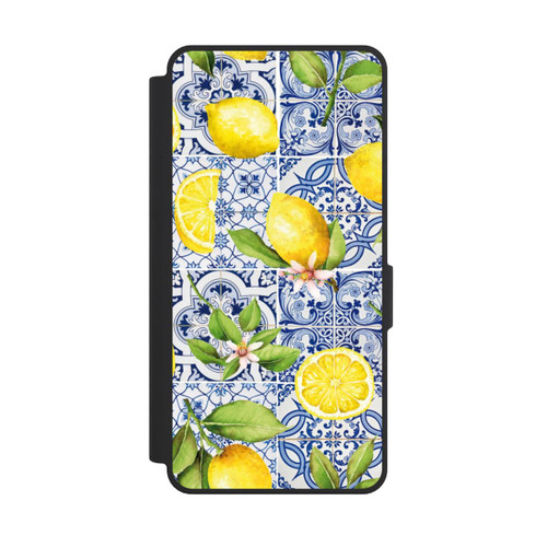 Samsung Galaxy S26 Ultra NIVOflip Mediterrane Amalfi Küste mit Blauen Kacheln und Zitronen
