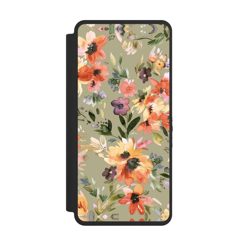 Galaxy S26 Ultra NIVOflip Malerische tropische Blumen Salbeigrün