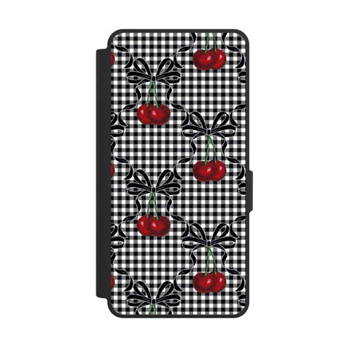 Samsung Galaxy S26 Ultra NIVOflip Kirschen Muster Schwarz
