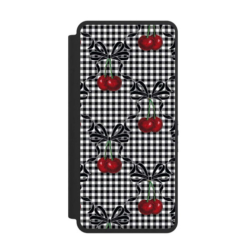 Samsung Galaxy S26 Ultra NIVOflip Kirschen Muster Schwarz