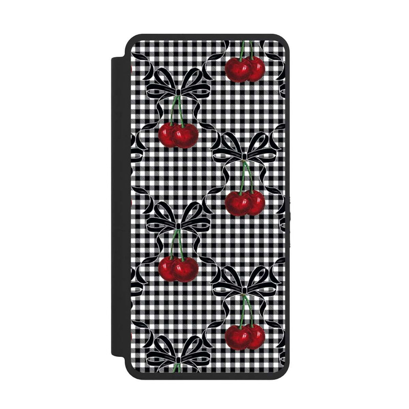 Galaxy S26 Ultra NIVOflip Kirschen Muster Schwarz