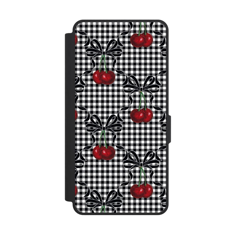 Galaxy S26 Ultra NIVOflip Kirschen Muster Schwarz