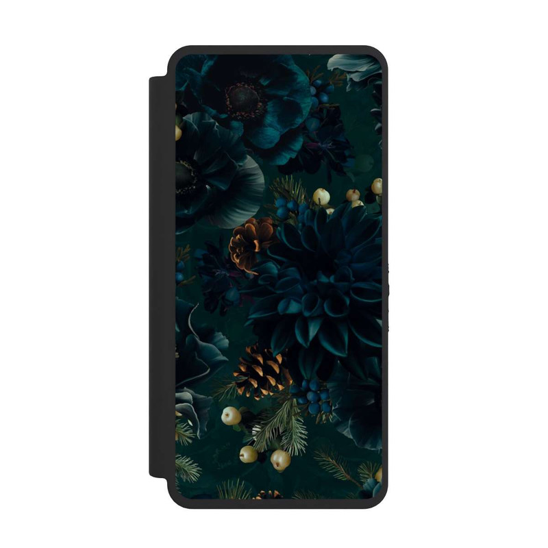 Galaxy S26 Ultra NIVOflip Motif de fleurs vert et bleu