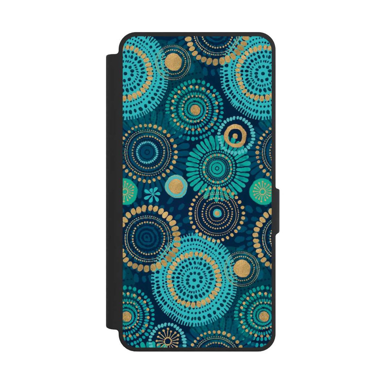 Galaxy S26 Ultra NIVOflip Blockprint India Teal Gold