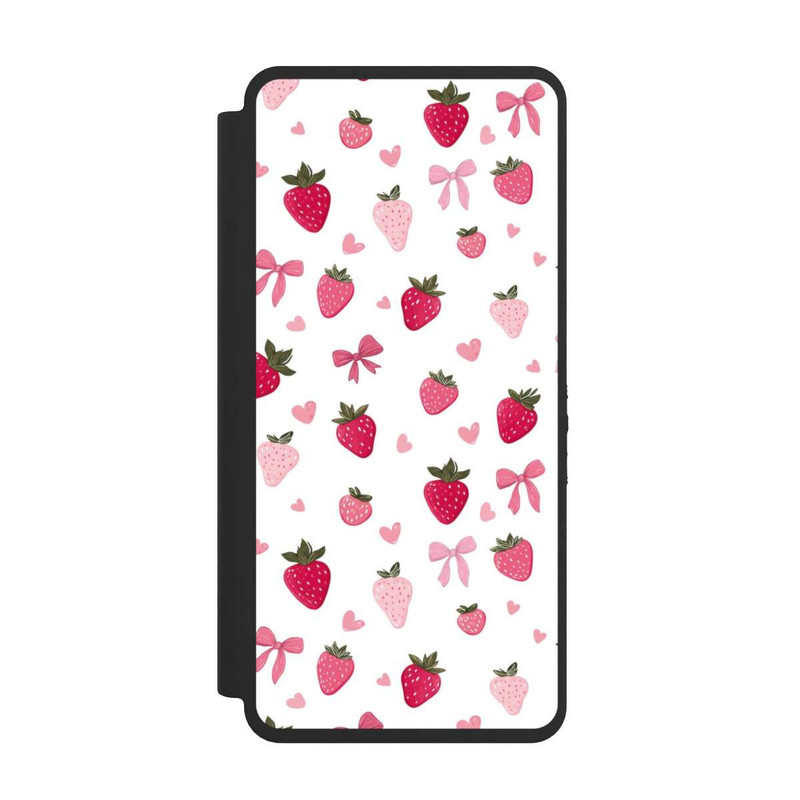 Galaxy S26 Ultra NIVOflip Erdbeer Herz Schleifen Muster Pink