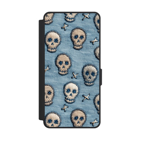 Samsung Galaxy S26 Ultra NIVOflip Skulls on Jeans Pattern