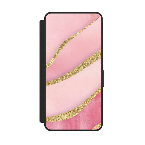 Samsung Galaxy S26 Ultra NIVOflip Pink Marble Goldprint Stripes