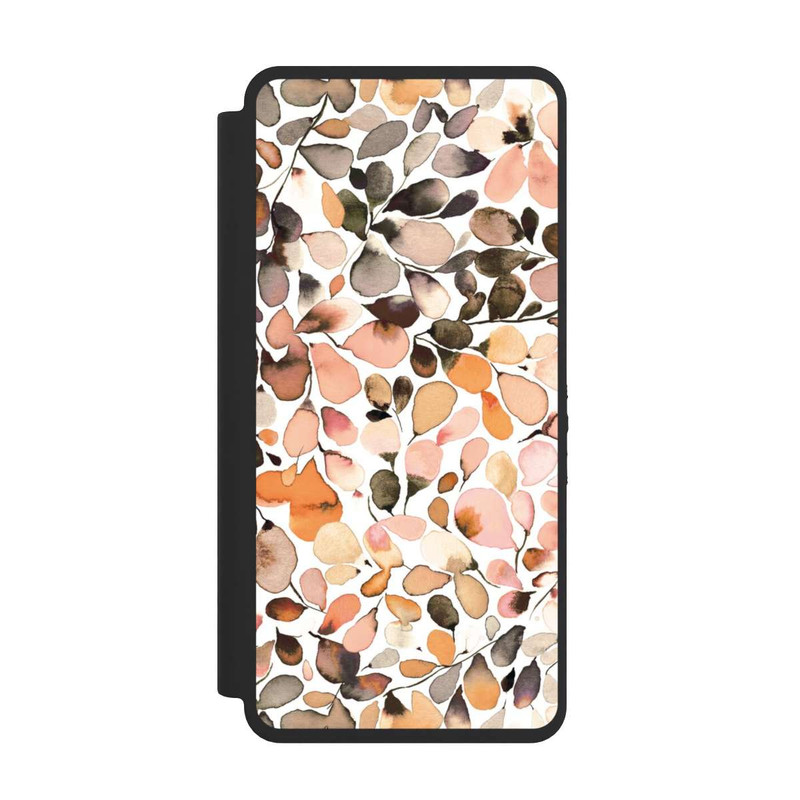 Galaxy S26 Ultra NIVOflip Eukalyptus Aquarellblätter Dunkelbraun Herbst