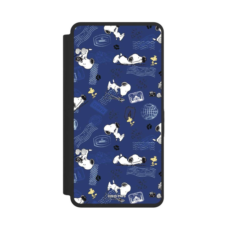 Galaxy S26 Ultra NIVOflip Peanuts Travel Stamps Pattern Blue