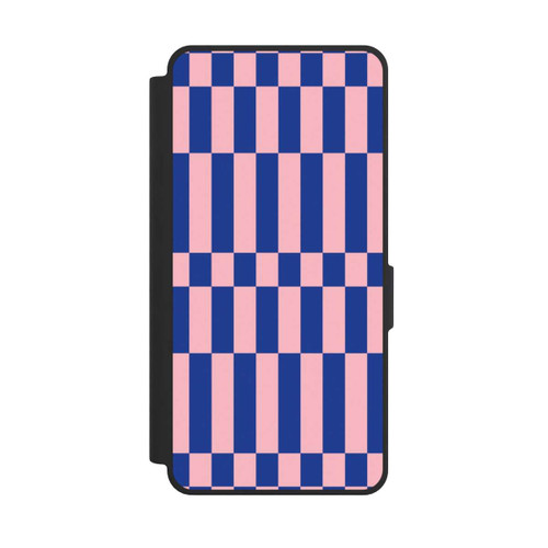 Samsung Galaxy S26 Ultra NIVOflip Checked Abstract Bold Electric Blue and Pink Color Block