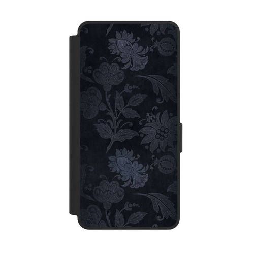 Samsung Galaxy S26 Ultra NIVOflip  Silberne Blumen auf Samt
