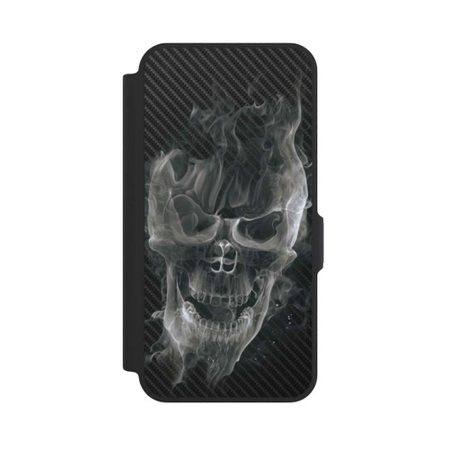 Samsung Galaxy A57 5G NIVOflip rauchender Totenkopf Carbon