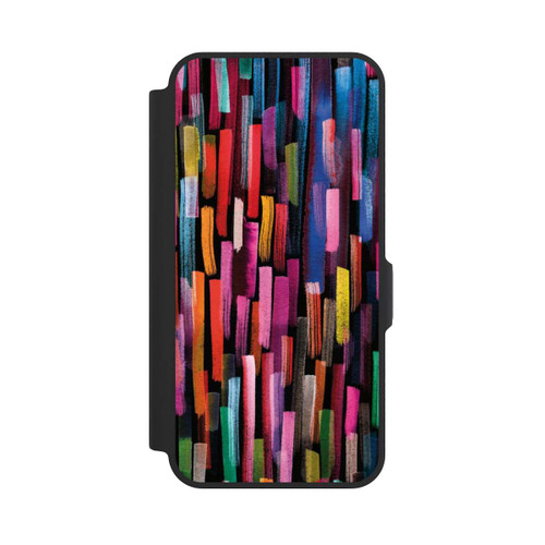 Samsung Galaxy A57 5G NIVOflip Coups De Pinceaux Colorés Noir
