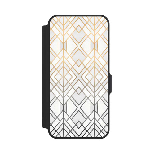Samsung Galaxy A57 5G NIVOflip Imprimé Geo Gold doré et gris