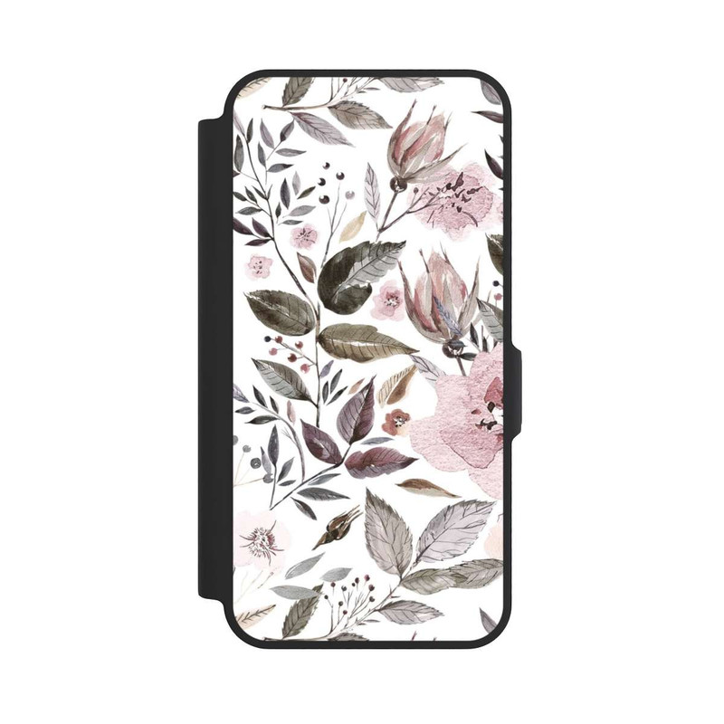Galaxy A57 5G NIVOflip Aquarelle Fleurs Roses Brunes