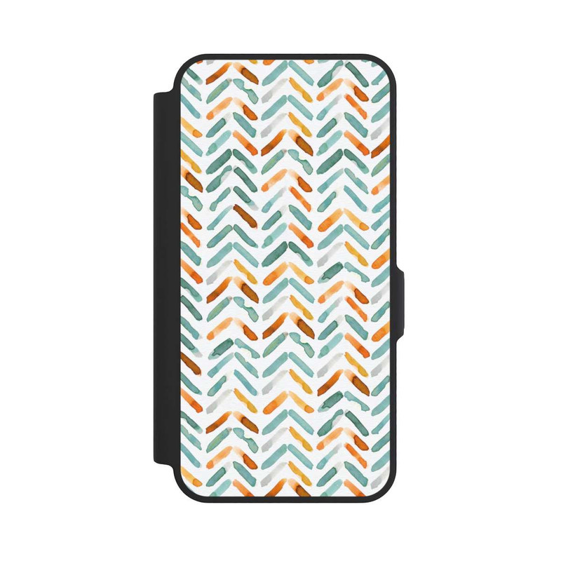 Galaxy A57 5G NIVOflip Elegantes Herbstchevron Blau Orange