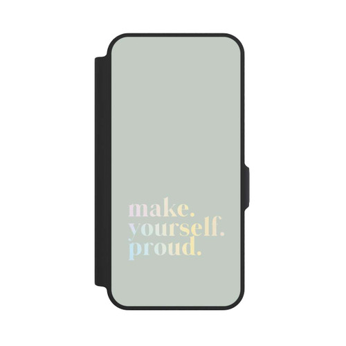 Samsung Galaxy A57 5G NIVOflip Make Yourself Proud Zitat-Minze und Farbverlauf